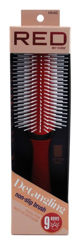 Kiss Red Brush Detangling 9 Rows Non-Slip