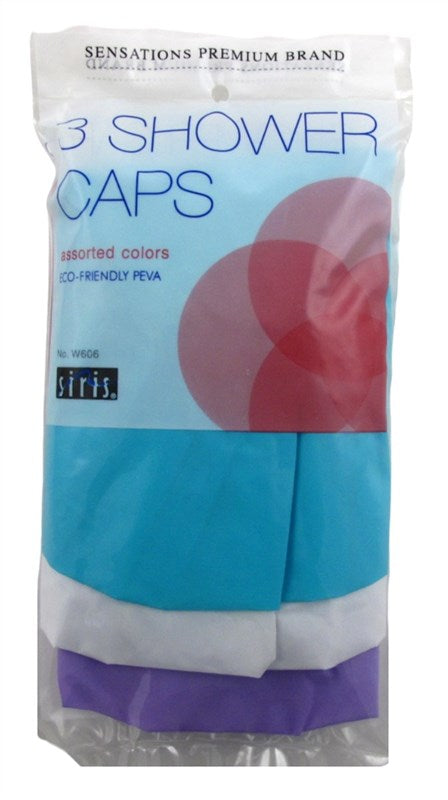 Siris 3 Shower Caps Assorted Colors