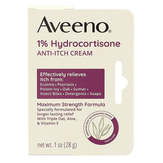 Aveeno Anti-Itch Cream 1% Hydrocortisone Max Strngth 1oz