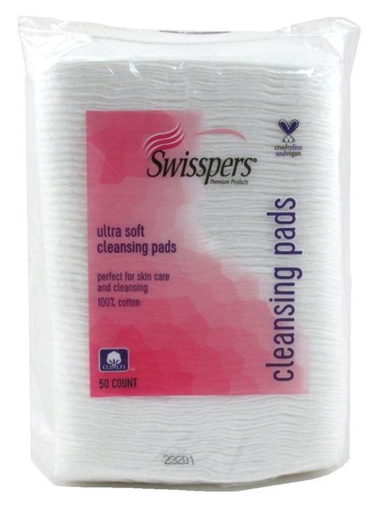 Swisspers Cleansing Pads Ultra Soft 50 Count 100% Cotton