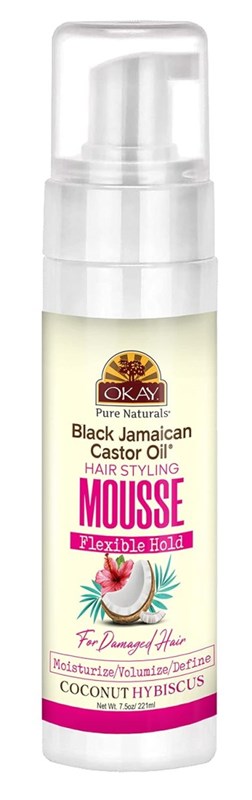 Okay Mousse Flexible Hold Coconut Hibiscus Damaged 7.5oz