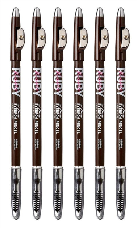 Kiss Go Brow Eyebrow Wooden Pencil Dark Brown (1PC)