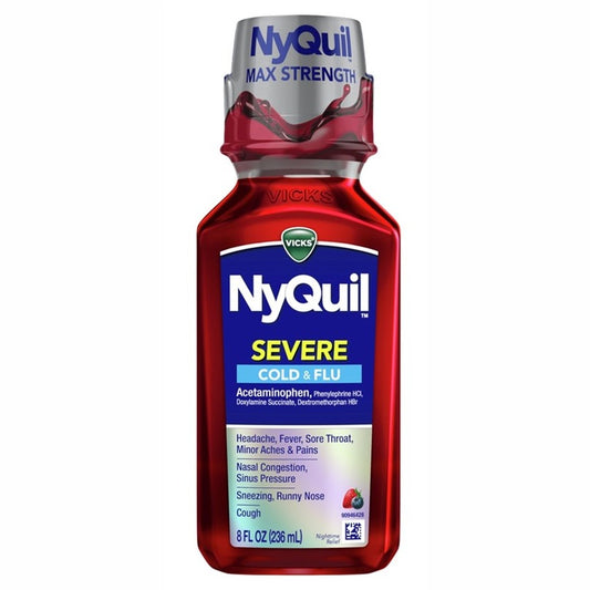 Vicks Nyquil Cold & Flu 8oz Severe (Berry Flavor)