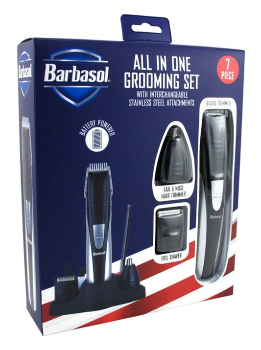 Barbasol All-In-One Grooming Set 7 Piece Battery Powered