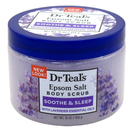 Dr Teals Body Scrub Exfoliate And Renew W/Lavender 16oz Jar