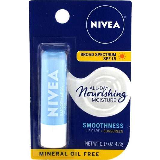 Nivea Lip Care Smoothness Spf#15 0.17oz (1PC) Display