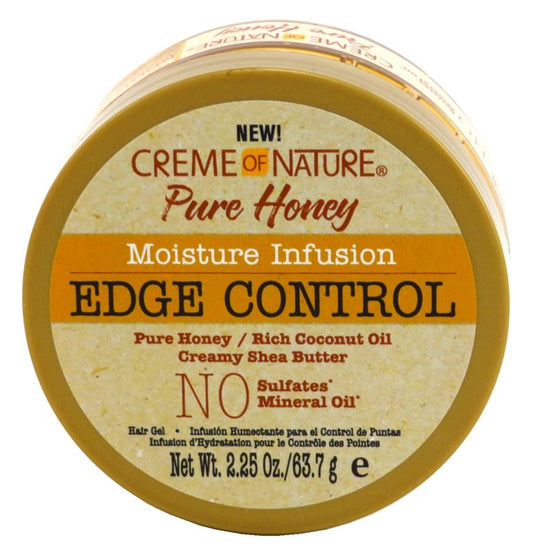 Creme Of Nature Pure Honey Edge Control Gel 2.25oz Jar