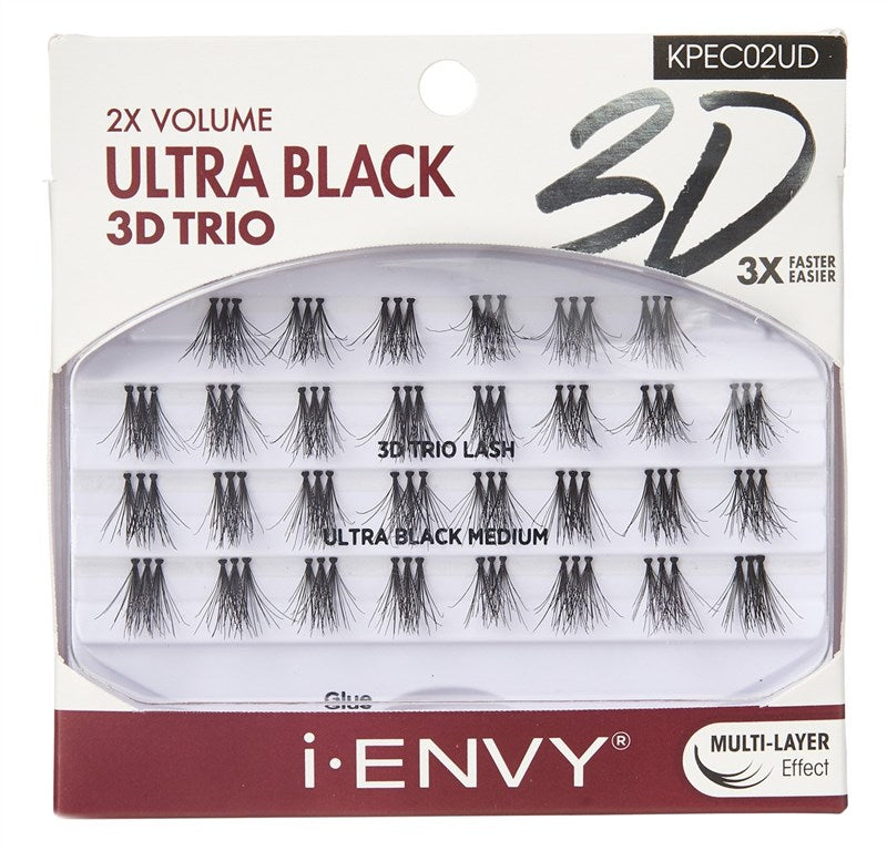 Kiss I Envy Ultra Black 3D Trio Medium 2X Volume Lashes