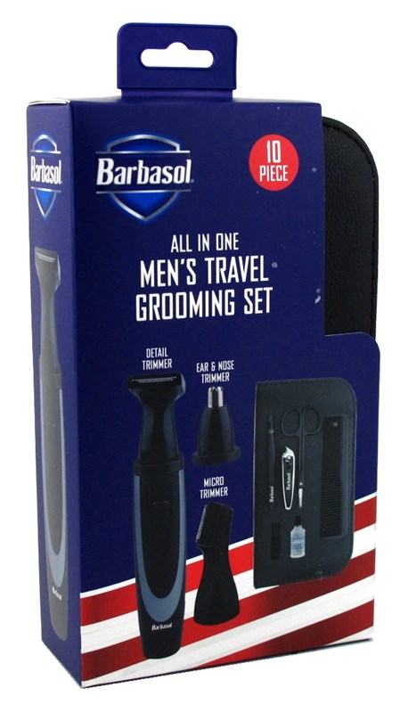 Barbasol All-In-One Grooming Set Travel 10 Piece