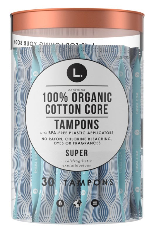 L. Tampons Organic Cotton Core Super 30 Count