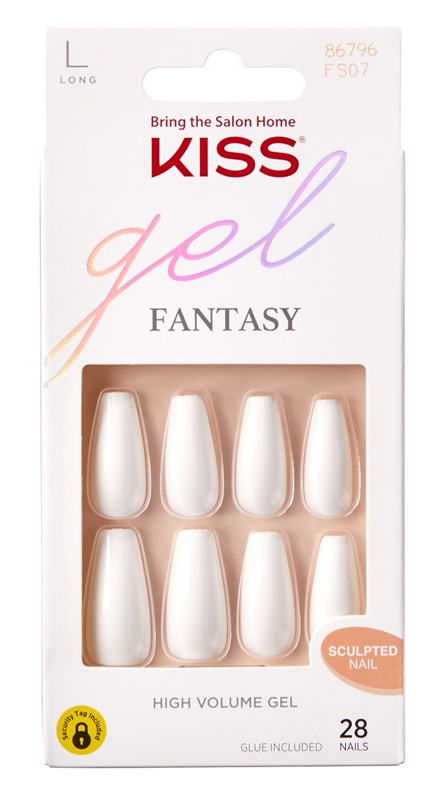 Kiss Gel Fantasy Collection 28 Count White Long Length