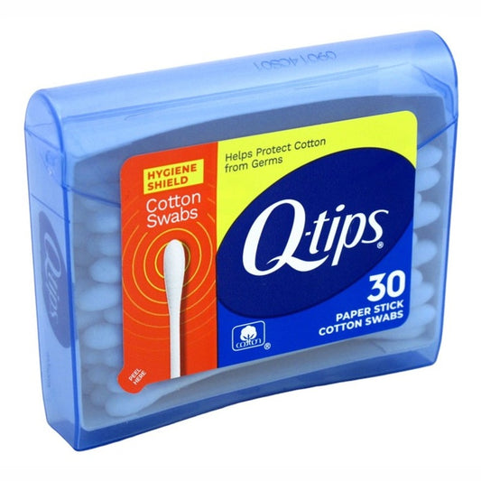 Q-Tips Cotton Swabs 30 Count Hygiene Shield Purse Pack(9in)