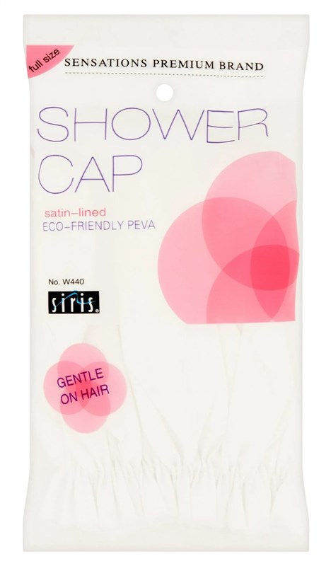Siris Shower Cap Full Size Satin Lined Vinyl Assorted Clr