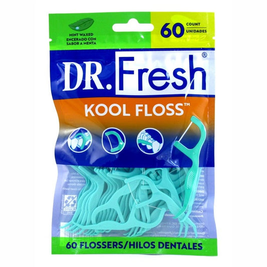Dr. Fresh Kool Floss Picks 60 Count Mint Waxed (1PC)
