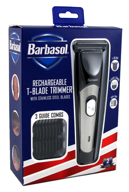 Barbasol Trimmer T-Blade Rechargeable 3 Guide Combs