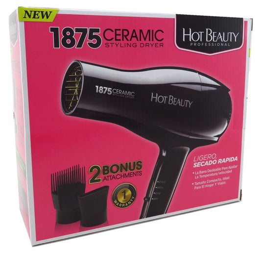 Hot Beauty Dryer 1875 Watt With 2 Attachments