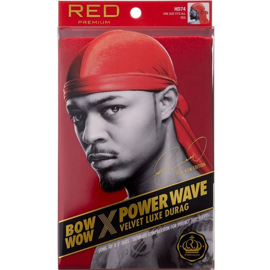 Kiss Red Durag Bow Wow Power Wave Velvet Red ( (1PC))