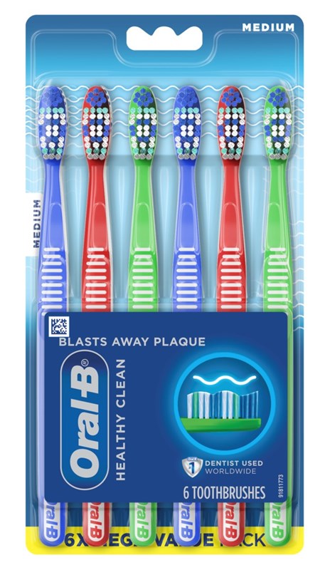 Oral-B Toothbrush Healthy Clean Medium 6-Pack