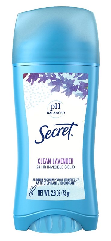 Secret Deodorant Solid 2.6oz Clean Lavender Antiperspirant