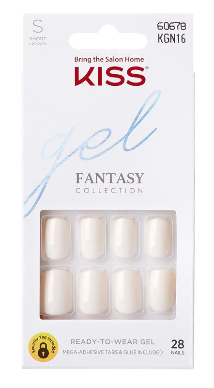 Kiss Gel Fantasy Collection 28 Count White Short Length