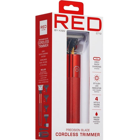 Kiss Red Trimmer Precision Blade Cordless Red