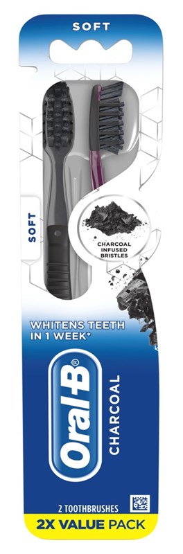 Oral-B Toothbrush Charcoal Soft Value 2-Pack