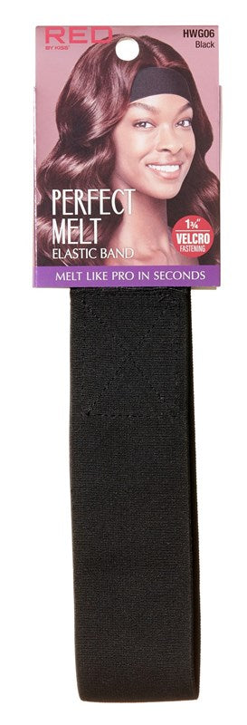Kiss Red Perfect Melt Elastic Band 1 3/4Inch Velcro Black