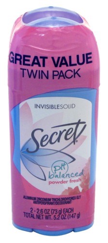 Secret Deodorant Solid 2.6oz Powder Fresh Value Twin Pack