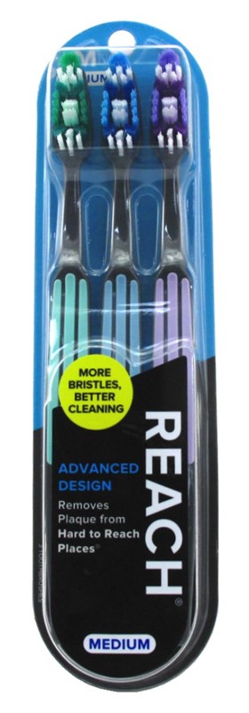 Reach Toothbrush Advanced Design Medium 3 Count (1PC)
