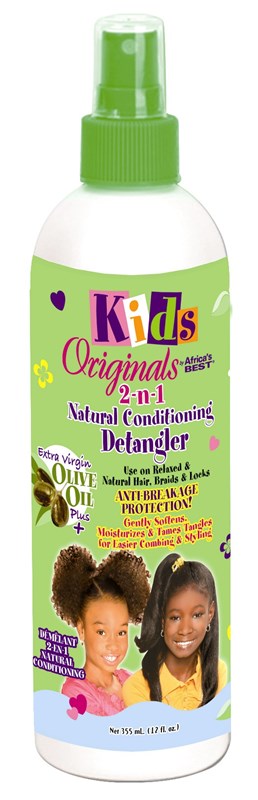 Africas Best Kids Orig 2-N-1 Detangler 12oz Pump