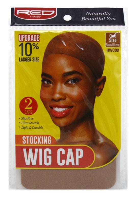 Kiss Red Wig Cap Natural Brown 2 Count (12in)