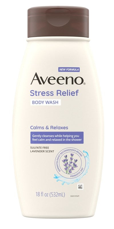 Aveeno Body Wash Stress Relief Lavender Scent 18oz