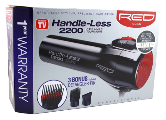 Kiss Red Dryer 2200 Handle- Less 3 Attachments (Ceramic)