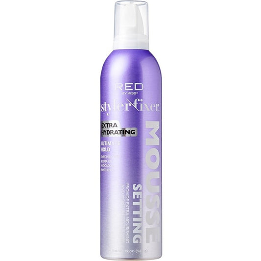 Kiss Red Styler Fixer Setting Mousse Extra Hydrating 12oz
