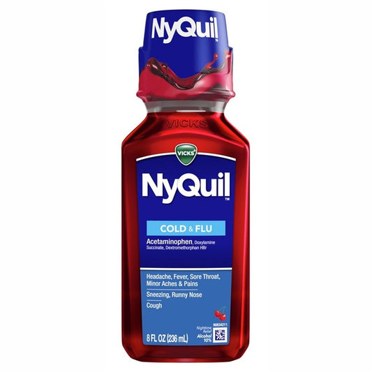 Vicks Nyquil Cold & Flu 8oz Cherry Flavor
