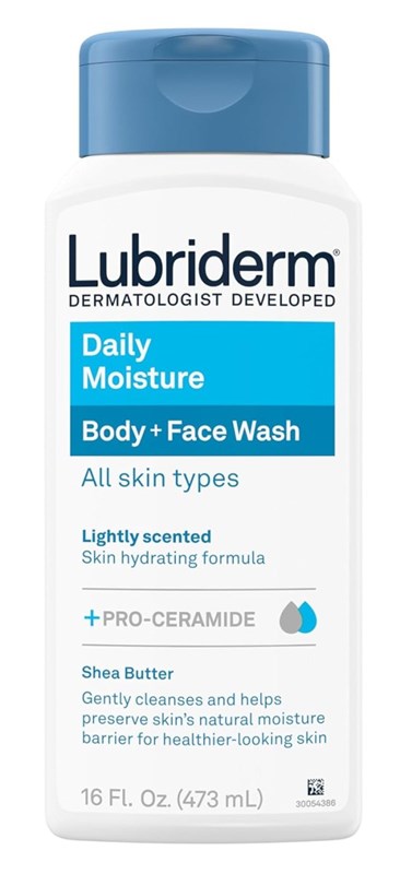 Lubriderm Daily Moisture Body+ Face Wash 16oz All Skin Types