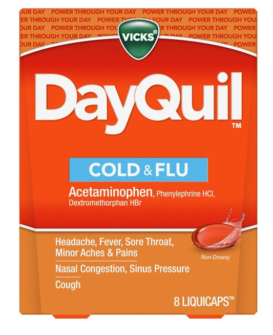 Vicks Dayquil Cold & Flu Liquicaps 8 Count