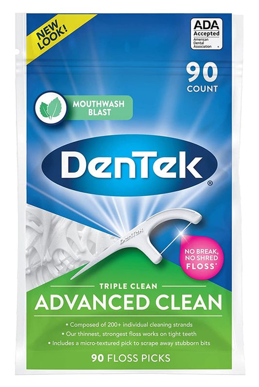 Dentek Floss Picks Triple Clean 90 Count