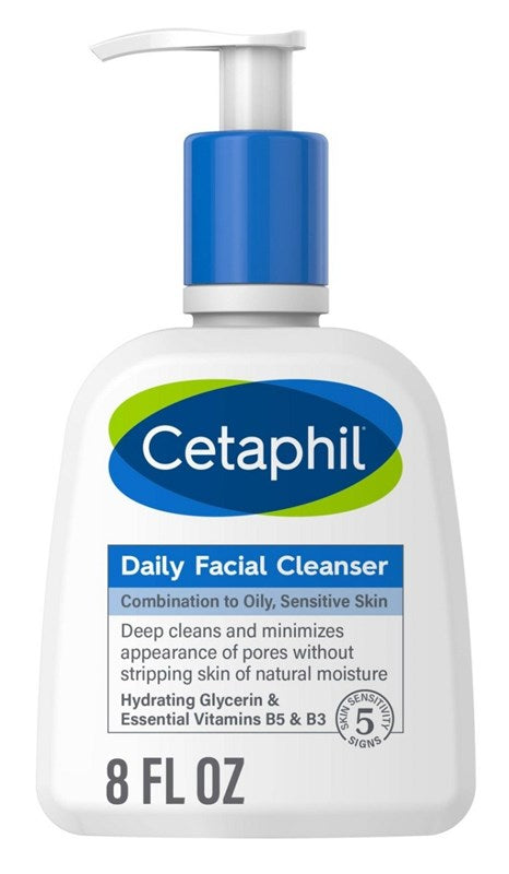 Cetaphil Daily Facial Cleanser 8oz Combination To Oily Skin