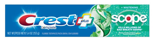 Crest Toothpaste 5.4oz Plus Scope Whitening Minty Fresh