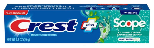 Crest Toothpaste 2.7oz Plus Scope + Whitening Minty Fresh