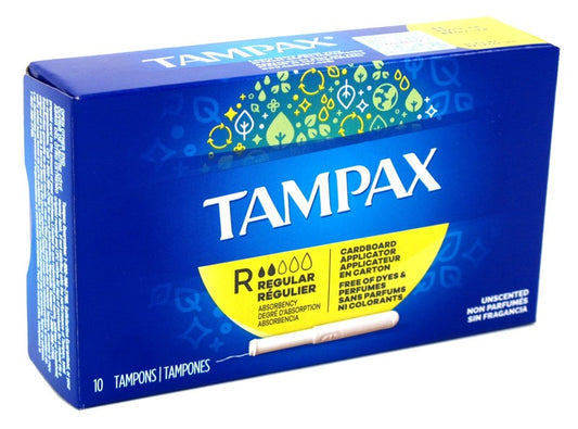 Tampax Tampons Regular 10 Count Unscented