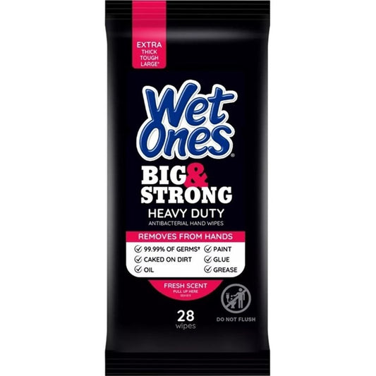 Wet Ones Anti-Bacterial Hand Wipes Big & Strong 28 Ct (1PC)