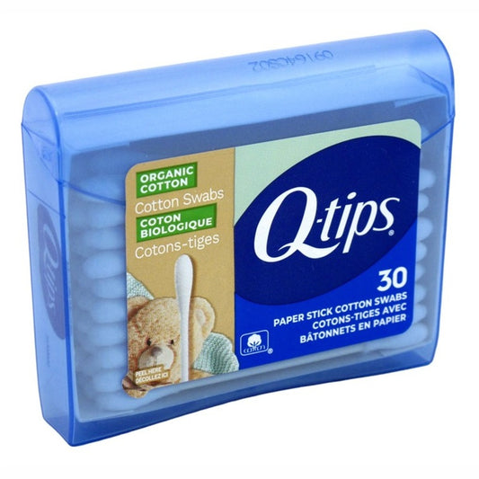Q-Tips Cotton Swabs 30 Count Organic Cotton Purse Pack(9in)