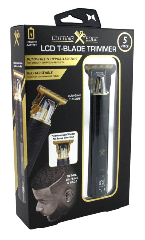 Cutting Edge Trimmer Hanging T-Blade 5Pc Rechargeable Black