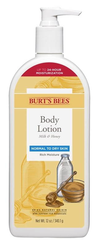 Burts Bees Body Lotion Milk & Honey 12oz Normal-Dry Skin