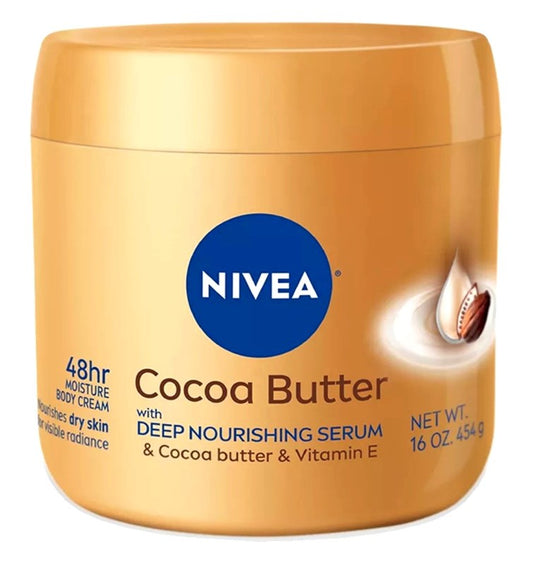 Nivea Body Cream Cocoa Butter Deep Nourishing Serum 16oz Jar
