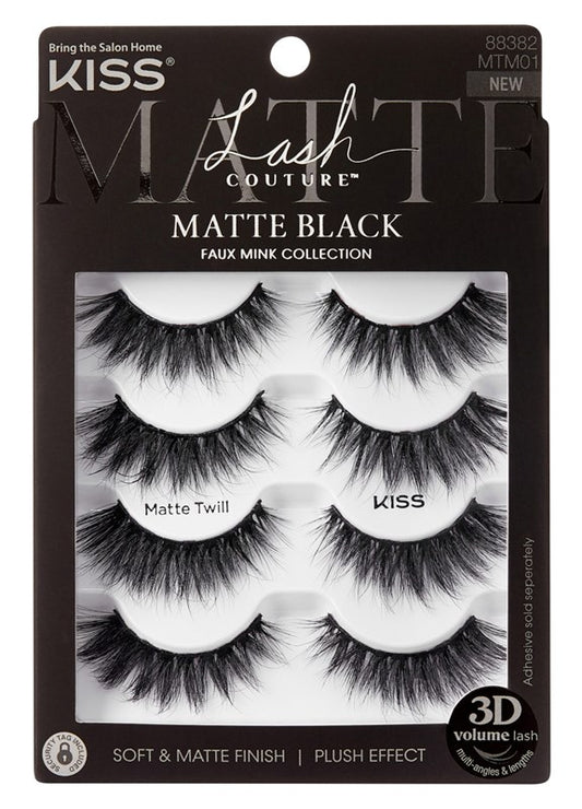 Kiss Lash Couture Matte Black Matte Twill Multi-Pack 4-Pair