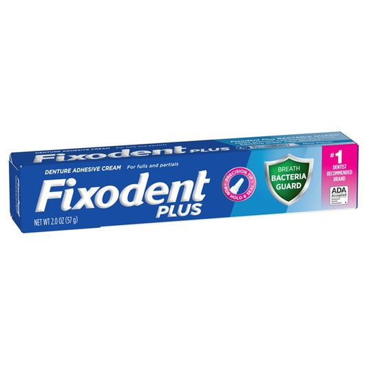 Fixodent Denture Adhesive Plus Breath Bacteria Guard 2oz