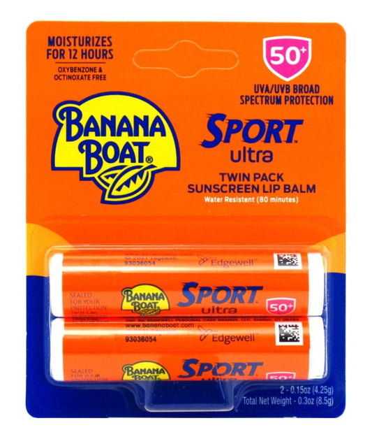 Banana Boat Spf#50+ Sport Ultra Lip Balm Twin Pk 0.15oz
